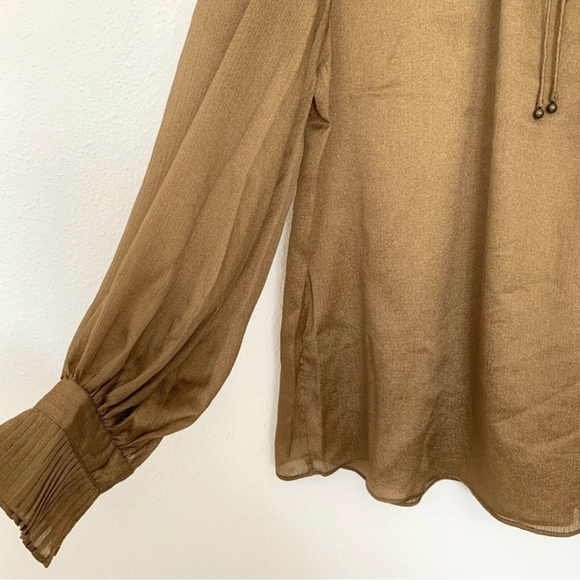 Ralph Lauren Gold Pleated Blouse - Picture 6 of 10